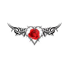 a rose with wings tattoo design