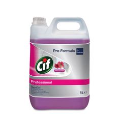 a gallon of professional disinfectant with pink liquid on the bottom and white background