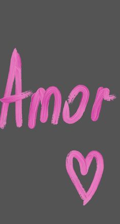 the word amer written in pink chalk on a black background with two heart shapes