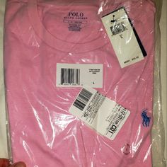 Brand New Pink Ralph Lauren T-Shirt With Tags Still In Plastic Wrap Casual Ralph Lauren Crew Neck T-shirt, Ralph Lauren Cotton Short Sleeve T-shirt, Ralph Lauren Summer T-shirt With Short Sleeves, Ralph Lauren Casual Crew Neck Top, Pink Ralph Lauren Cotton Tops, Ralph Lauren Graphic Tee Short Sleeve, Ralph Lauren Graphic Tee With Short Sleeves, Ralph Lauren Cotton Crew Neck Tops, Casual Pink Ralph Lauren Shirt