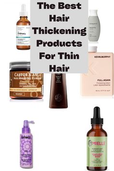 Thinning hair can happen for many reasons, health issues, aging, and stress are some of the more common reason. There are many hair thickeners that can add volume, body and fullness to your hair. Read more for some of the best hair thickening products for thin hair. #thinninghair #thinhairproducts Vitamins For Hair Thickening, Hair Products For More Volume, Best For Thinning Hair, Hair Products To Thicken Hair, How To Thicken Thinning Hair, Products For Thinning Hair For Women, Products For Volumizing Hair, Products For Thicker Hair, Products To Give Hair Volume