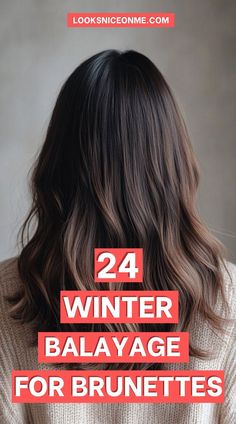 Add soft caramel or golden highlights to give your brunette hair a sun-kissed, winter-friendly vibe. A perfect mix of warmth and cool tones for the season! #BalayageForBrunettes #WinterHairColor #SeasonalBalayage"