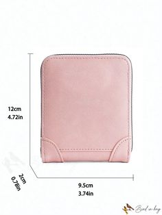 BirdinBag - Stylish Zippered Womens Mini Wallet with Multiple Functions Trendy Square Travel Wallet, Trendy Rectangular Wallet, Daily Use Card Holder With Zipper Closure, Trendy Square Wallets With Card Slots, Casual Pink Rectangular Wallet, Compact Bags With Interior Card Slots, Pink Bifold Bag With Zipper Closure, Square Everyday Wallets, Trendy Square Wallet For Everyday Use