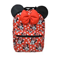 This Minnie Mouse themed backpack features an adjustable strap, front zipper. Great for carrying to school and for holding personal belongings. Made of durable polyester material. Disney Mickey Mouse Backpack For School, Back To School Backpack For Disney Fan Events, Disney Backpack For End Of School Year, Disney Minnie Mouse Standard Backpack, Disney Backpack With Adjustable Strap For Back To School, Minnie Mouse Standard Backpack For School, Minnie Mouse Standard School Backpack, Mickey Mouse Backpack For School, Minnie Mouse Backpack For Back To School