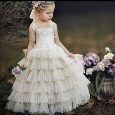 Dollcake Dresses, Girls Formal Wear, Dresses For Wedding Party, White Flower Girl Dress, Ivory Flower Girl, Ivory Flower Girl Dresses, Tulle Flower Girl, White Flower Girl Dresses, Kids Gown