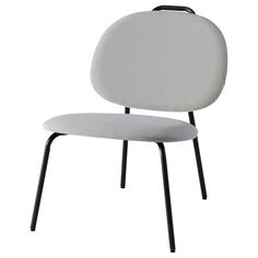 a white chair with black legs on a white background