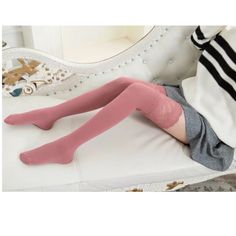 Long Cotton Socks With Lace Trim. Looks Great With Short Skirts, Shorts Etc. Length- 26.8 Inches Color- Mauve Pink. Pink Stretch Thigh High Legwear, Pink Stretch Thigh-high Legwear, Pink Stretch Thigh-high Stockings, Pink Fitted Thigh-high Legwear, Pink Tight Thigh High Stockings, Pink Tight Thigh-high Stockings, Pink Thigh High Tights, Tight Thigh High Pink Stockings, Fitted Pink Knee-high Socks For Fall