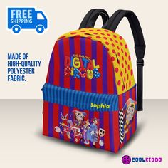 Step into the vibrant world of the Digital Circus with this eye-catching all-over-print backpack for kids! Available in three sizes, this canvas wonder combines the whimsical charm of your child's favorite digital show with the practicality of a durable school bag.  Featuring a vivid, colorful design that wraps around the entire backpack, it's sure to delight young Digital Circus fans while providing ample space for all their daily essentials. More than just a pretty accessory, this backpack is built to withstand the adventures of school life, making it the perfect blend of fun and function for your little circus enthusiast. Key Features: ✅ High-quality polyester fabric construction ✅ Vibrant all-over Digital Circus print design ✅ Padded back for comfort ✅ Two side pockets for bottles or s Fabric Construction, School Bags For Kids, Canvas Backpack, School Life, Daily Essentials, Colorful Design, Kids Backpacks, School Bag, Backpack Purse