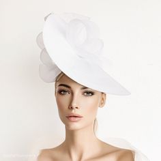 White fascinator, white races hat, derby fascinator hat, Royal Ascot hats, wedding hat, luncheon hat, kentucky derby hat, occasion hat, hats White fascinator with loops and bows. A very flatering hat perfect for Bridal, Royal Ascot, Melbourne Cup, Kentucky Derby, weddings, high tea party, luncheon... or any special occasion. * PROCESSING TIME: 1 - 10 business days. * DELIVERY TIME (DHL Express): 1-4 business days to all countries * Follow this link for more beautiful choices from 'Sophie Young H White Formal Boater Hat With Short Brim, Formal White Boater Hat With Short Brim, Chic White Fitted Costume Hats And Headpieces, Fitted White Headpiece For Church, Fitted White Cloche Costume Hat, White Fitted Cloche Costume Hat, White Wide Brim Boater Hat For Kentucky Derby, Fitted White Hat Headpiece, Fitted White Headpiece For Party