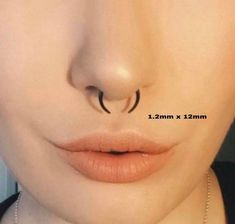 a woman's nose is shown with the measurements for her nose and nose piercings