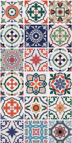 an assortment of colorful tile designs