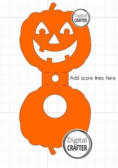 an orange pumpkin cutout with the words digital crafter on it's side