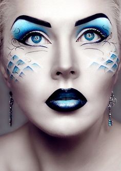 beautiful Alien Make-up, Carnaval Make-up, Exotic Makeup, Fantasy Make-up, Alien Makeup, Make Up Designs, Extreme Makeup, Avant Garde Makeup