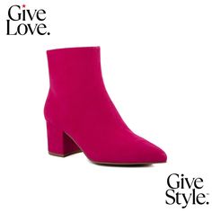 in stock Spring Party Pink Booties, Pink Ankle Booties For Spring, Pink Pointed Toe Booties For Fall, Pink Ankle-high Heels For Fall, Pink Block Heel For Fall, Pink Block Heel Heels For Fall, Pink Block Heel Shoes For Fall, Pink Ankle Booties For Fall, Pink Ankle Boot Heels For Fall