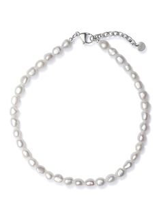 THE BAROQUE FRESHWATER PEARL CHOKER – Rimor Jewelry Classic White Baroque Pearl Necklace, Formal White Baroque Pearl Bracelet, Adjustable Classic Baroque Pearl Necklace, Pearl Anklet, Unisex Jewelry, Pearl Choker, Stainless Steel Chain, Jewelry Branding, Ring Earrings