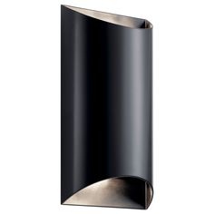 This 2-light outdoor wall light from Kichler is a part of the Wesley collection and comes in a black finish. It measures 7" wide x 14" high.  Wet rated. Can be exposed to rain, snow and the elements. Light Mirrors, Modern Outdoor Wall Lighting, Black Outdoor Wall Lights, Lines And Shapes, Wall Opening, Led Outdoor Wall Lights, Kichler Lighting, Outdoor Wall Lantern, Wall Lantern