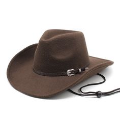 This wide-brimmed and elegant hat is a great accessory to pair with cowboy-style outfits. The delightful solid design adds a touch of sophistication to elevate your style. Crafted from cotton and polyester, it ensures unparalleled comfort. This unisex cowboy hat is a must-have accessory to enhance your Western look. Upgrade your wardrobe with the best of the best! Brown Wide Brim Top Hat For Ranch, Short Brim Hat For Western-themed Events, Brimmed Fedora For Country Events, Western Style Solid Color Hat Bands For Outdoor, Curved Brim Hat For Western-themed Events, Brown Wide Brim Top Hat For Rodeo, Country Style Brimmed Fedora, Country Style Solid Color Wide Brim Hat, Solid Flat Brim Felt Hat For Western-themed Events