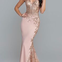 This Dress Is Beautiful Color And Quality. Didn’t Get Chance To Wear It Because It Doesn’t Fit Me. Rosegold Dresses Formal, Quince Dresses For Mom, Formal Dresses Long Classy, Quinceanera Mom Dress, Matriekafskeid Rokke, Rose Gold Evening Gown, Rose Gold Formal Dress, Rose Gold Party Dress, Prom Dress With Gold