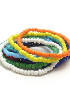 Seed bead bracelets are always a great idea for summer! Mix and match to create your Summer Bracelet Stack at jaycimay.com  #bracelets #summertime #girls #wristcandy #summer2019 #summerstyle Summer Bracelet Stack, Seed Bracelets, Idea For Summer, Bright Summer Colors, Wrist Candy