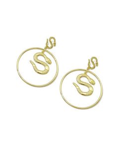 Unleash your wild side with these daring Snake Hoop Drop Earrings! Make a statement and add a bold touch to your fashion game. Perfect for the adventurous and stylish woman, these chic earrings will complete any outfit and showcase your fearless attitude. Dare to be different and add them to your collection today! 3" (7.7cm) drop 2 1/4" (5.5cm) width Post back Alloy 24k-gold plate Women's drop earrings Item #452904 Trendy Pierced Hoop Earrings For Party, Trendy Metal Dangle Hoop Earrings, Snake Shape Earrings For Party, Trendy Dangle Hoop Earrings, Edgy Metal Hoop Earrings For Party, Drop Statement Earrings, Hoop Drop Earrings, Dare To Be Different, Chic Earrings