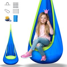 PRICES MAY VARY. Fun & Sensory - The Kids pod swing seat provides a sense of safety while providing a soothing sensation to help them regulate their senses and relax. It is the perfect gift for kids! Little Surprises & Big Purposes - Our bedroom hanging hammock chair has a unique built-in side pocket design that serves as a secret space for kids, where they can place their books or some small toys as they please. This sensory swing helps ASD, ADHD calm down and is a safe corner for them. Best ch Swings For Kids, Bedroom Hammock Chair, Indoor Hammock Chair, Kids Hammock, Sensory Swing, Hammock Seat, Indoor Hammock, Cozy Basement, Indoor Kids