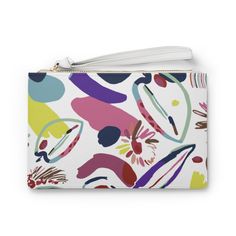 Designed with a loop handle to quickly free your hands, this custom clutch bag is made for the fashionista on the go. It can hold everyday essentials such as a phone, wallet, and keys. It features a zip fastening and a fully lined internal pocket. It is made of vegan leather in the Saffiano pattern finish that was invented by Prada. .: Vegan leather.: Saffiano pattern finish.: Small pocket inside.: Black lining One size Width, in 9.45 Height, in 6.57 Handle length, in 6.69 Width, in 0.20 Modern Rectangular Pouch For On-the-go, Trendy Everyday Rectangular Pouch, Trendy Pouch With Removable Pouch For Daily Use, Trendy Pouch With Zipper Closure, Trendy Zipper Pouch For On-the-go, Trendy Pouch With Zipper Pocket For Everyday Use, Trendy Pouch With Zipper Closure For Daily Use, Trendy Everyday Handheld Pouch, Trendy Zipper Pouch