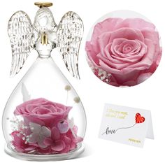 PRICES MAY VARY. Rose is a way to express love, and angel represents holiness, goodness, and integrity, means best good wishes, signifies your unending love and wishes for her. Our angel figure forever real rose is made with unique preservation process, which can last 3-5 year, you just need to put the angel rose gift in a cool place, no need watering and sunlight. The diameter of the angel is 3 inches and the height is 5.2 inches. We select fresh roses and go through complicated processes to ke Rosé Angel, Rose Gifts, Mom Birthday Gifts, Angel Figure, Perfect Gift For Girlfriend, Angel Gifts, Real Rose, Valentine Anniversary, Mum Birthday Gift