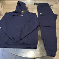 Pit To Pit 24 Inches Hoodie Inseam Pants 29 Inches 80% Cotton 20% Polyester Navy Casual Hoodie With Pockets, Casual Navy Cotton Tracksuit, Navy Casual Cotton Tracksuit, Navy Cotton Casual Tracksuit, Navy Long Sleeve Casual Tracksuit, Blue Athleisure Tracksuit With Drawstring Hood, Blue Hooded Tracksuit With Pockets, Blue Casual Activewear With Drawstring Hood, Casual Blue Activewear With Drawstring Hood