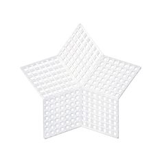 three white plastic stars on a white background