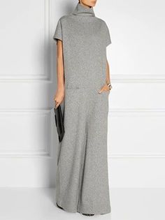 Vintage Plain Sleeveless Crew Neck Casual Weaving Dress | stylewe Sukienki Maksi, Plain Jumpsuits, High Neck Jumpsuit, Short Sleeve Jumpsuits, Stil Inspiration, Cooler Look, 가을 패션, Mode Inspiration, Outfit Casual