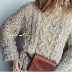 "Very beautiful and comfy sweater! It is soft, light, stylish. Street style and more. You will like it. Oversized sweater. Beautiful light beige color. Alpaca & silk. Length of sleeves - 3/4. Due to the cuff, you can change the length. Size: 1.Oversize (standart): width of sweater -59cm/23-24\", length-59-60cm/24\". 2.Oversize + : width of sweater is about 65cm/25-26\", length: 70-71cm/28\". Care:  Hand wash in lukewarm water(30o),not hot. Rinse the sweater in the same slightly warm water, but n Beige Mohair Sweater For Fall, Fall Mohair Cable Knit Sweater, Beige Mohair Long Sleeve Sweater, Beige Mohair Soft Knit Sweater, Hand Knitted Mohair Sweater In Beige, Casual Mohair Sweater In Beige, Elegant Cream Chunky Knit Sweater, Cozy Mohair Sweater With Cable Knit, Cozy Mohair Cable Knit Sweater