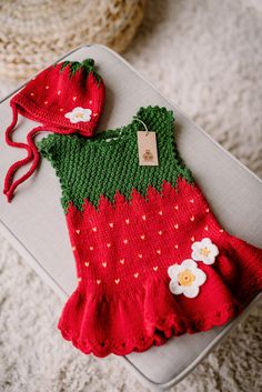 Funny and super cute strawberry dress for your little one! Hand knit dress with matching chullo hat made by WoolenWool! What about wearing adorable matching outfit with your all family including your pets? WoolenWool makes hand knitwear for little princess and her dog - check it out: https://www.etsy.com/listing/757180777/knit-strawberry-yorkshire-terrier?ref=shop_home_active_13&frs=1 100% half wool Sizing: 6-9 months old 9-12 months old If you are not sure about sizing or you would like to Cute Hand Knitted Cotton Dresses, Hand Knitted Cotton Dresses In Cute Style, Hand-knitted Cotton Dresses In Cute Style, Hand Knitted Cute Cotton Dresses, Cute Pink Knitted Dress, Cute Hand Knitted Spring Dresses, Cute Handmade Spring Dress, Hand Knitted Cute Spring Dresses, Cute Hand Knitted Pink Dress