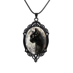 PRICES MAY VARY. Typical Goth Necklace --- With black cat, ink painting style background as the elements, it finally presents a typical goth dark style necklace. Not only for daily fashion, but also perfect Halloween costumes accessories Cabochon Pendant --- Gives people the feeling of high jewelry, and the pattern is rich in detail, appears 3 dimensional as you look into it, you can imagine yourself walking into the image 2 Different Style Chains --- The gothic pendant set includes a long metal Witch Costume Accessories, Halloween Witch Costume, Gothic Pendant, Goth Necklace, Witch Halloween Costume, Leather Choker Necklace, Style Background, Dark Style, Womens Chokers