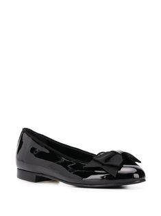 Shop Scarosso Cloe ballerina shoes with Express Delivery - FARFETCH Black Shoe, Round Toe Shoes, Ballerina Shoes, Silver Shoes, Black Patent Leather, Blue Shoes, Salvatore Ferragamo Flats, Shoes Black, Leather Fashion