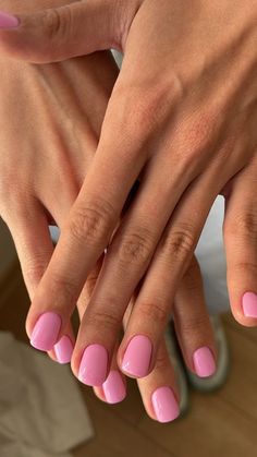 Unghie Sfumate, Simple Gel Nails, Cute Summer Nails, Pink Nail