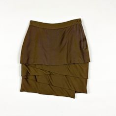 -OMG ! SO GOOD!  -1990s Gianni Versace olive green layered mini skirt  -olive green wool, upper inner portion is lined  -side zip closure  -made in italy  -waist measures 26 inches, fabric does not stretch  -the skirt is in good vintage condition with the exception of several moth holes, see photos, skirt sold AS IS  MEASUREMENTS waist: 13 inches flat  hips: 16.5 inches flat length: 18-19 inches Layered Mini Skirt, Tailored Skirt, Grunge Fairy, Vintage Grunge, Green Wool, Gianni Versace, Grunge Fashion, Blue Plaid, Olive Green