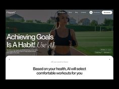 an image of a woman running on a track with headphones in her ears and the words achieving goals is a habitt use at