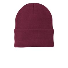 "Find the Port & Company® Knit Cap at Michaels. com. Keep your head well covered during cooler weather in our cap that has a 3-inch folding cuff for easy embroidery. Keep your head well covered during cooler weather in our cap that has a 3\" folding cuff for easy embroidery. Details: Available in multiple colors 100% acrylic | Port & Company® Knit Cap in Maroon | Michaels®" Easy Embroidery, Knit Cap, Cooler Weather, Embroidery Details, Your Head, Apparel Accessories, Accessories Hats, Cuff, Embroidery