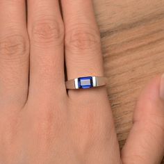 Sapphire proposal ring blue sapphire ring September birthstone | Etsy Men’s Sapphire Ring, Blue Sapphire Rings For Men, Sapphire Ring Men, Sapphire Proposal Ring, Mens Sapphire Ring, East West Ring, Gems Ring, Men Rings, Round Cut Engagement Rings