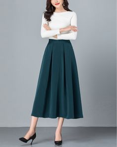 * A high-end midi skirt with wide hem, very cool. * Made of quality cotton blends, very smooth and comfortable. * Fixed waist with invisible zipper. * Can custom make waist size and skirt length. * Material: 95% polyester, 5%spandex * Size: True to US size, US 0-US 20 are available, you can let us know your usual size and height in your order. * Shipping: Free shipping Processing time : 5-7 Business days Delivery time : 7-20 Business days Tracking number available If you need rush order or exped Chic Green A-line Maxi Skirt, Elegant Green A-line Maxi Skirt, Elegant Green Wide Leg Maxi Skirt, Voluminous A-line Skirt, Lined A-line Maxi Skirt, Solid Color Full Maxi Skirt With Gathered Detail, Elegant Green Flared Pleated Skirt, Green Elegant A-line Maxi Skirt, Solid Color Relaxed Full Maxi Skirt