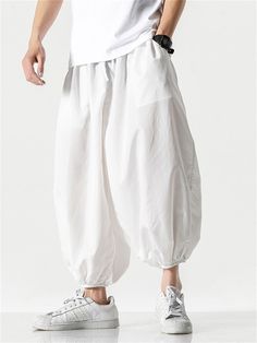 Description Product ID: MBT2031420 Material: Cotton, Polyester Pattern: Solid Season: Summer Style: Casual Occasion: Daily, Street, Vacation Package included: 1 * Pants Size Chart (Asian Size): Please allow 1-3 cm measured error. Size Length Waist Hip M 90cm | 35.4 in 68cm | 26.8 in 172cm | 67.7 in L 91cm | 35.8 in 71cm | 28.0 in 174cm | 68.5 in XL 92cm | 36.2 in 74cm | 29.1 in 176cm | 69.3 in XXL 93cm | 36.6 in 77cm | 30.3 in 178cm | 70.1 in 3XL 94cm | 37.0 in 80cm | 31.5 in 180cm | 70.9 in 4XL 95cm | 37.4 in 83cm | 32.7 in 182cm | 71.7 in 5XL 96cm | 37.8 in 86cm | 33.9 in 184cm | 72.4 in White Casual Harem Pants With Elastic Waistband, Casual White Harem Pants With Elastic Waistband, Baggy White Harem Pants With Elastic Waistband, White Harem Pants With Elastic Waistband For Spring, White Baggy Casual Harem Pants, White Harem Pants With Pockets For Spring, White Casual Harem Pants For Spring, White Wide-leg Harem Pants With Elastic Waistband, White Casual Spring Harem Pants