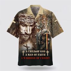 A Child Of God A Man Of Faith A Warrior Of Christ Hawaiian Shirts - Gifts For Christians - Excoolent Elevate your style with our vibrant Hawaiian shirts. These shirts capture the essence of the tropics, offering a perfect blend of fashion and comfort. Whether you're strolling on the beach or enjoying a casual outing, our Hawaiian shirts are the ideal choice. The intricate designs and lively patterns radiate summer vibes, allowing you to embrace the relaxed island spirit. Crafted with quality mat Warrior Of Christ, Hawaiian Summer, Trendy Items, A Child Of God, Child Of God, Tropical Destinations, Cool Hawaiian Shirts, Summer Essential, Jesus Shirts