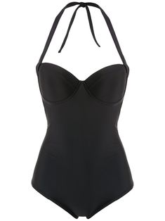 Black plain one-piece from Amir Slama featuring a sweetheart neckline, a sleeveless design, a back tie fastening, an open back, cut out details, a stretch fit, an elasticated trim, a lining and fresh touch. This item is true to fit. Maio Aesthetic, Luxury Black Beachwear Bodysuit, Luxury Black Swimming Bodysuit, Black One-piece Swimwear With Lined Body For Beach, Farfetch Swimsuit, Swim Style, Dr Wardrobe, Black Plain, Swim Fashion