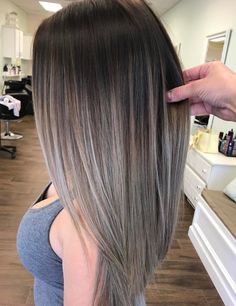 Balayage Straight, Gray Balayage, Hair Colour Design, Silver Hair Color, Hair Done, Ombré Hair, Hair Color Techniques