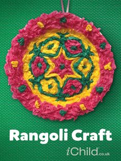 an ornament made out of paper with the words rangoli craft on it