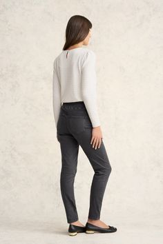 Our Bengajean® Skinny Leg is now available in trendy Grey Wash. In the signature pull-on style with elasticated waistband, these jeans create style in seconds and comfort that lasts the whole day. Crafted from Better Cotton, the Bengajean® is the perfect base to match back with any number of looks, including our Textured Jacquard Top or Long Sleeve Swing Tee featuring the colourful Aurora print. Mid-rise Pull-on Jeans For Everyday, Gray Straight Leg Jeans For Fall, Gray Stretch High Rise Jeans, Gray Stretch High-rise Jeans, Comfort Stretch Straight Leg Pull-on Jeans, Relaxed Fit Jeans With Elastic Waistband For Fall, Comfort Stretch Pull-on Straight Leg Jeans, Fall Relaxed Fit Jeans With Elastic Waistband, Everyday Jeans With Elastic Waistband