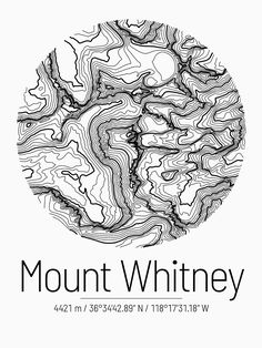 the mount whitney logo is shown in black and white, with an abstract design