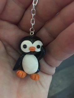 Handmade clay Penguin Clay Penguin, Handmade Clay, Clay Ideas, Clay Charms, Clay Crafts, Lanyard, Penguins, Keychains, Toys Games