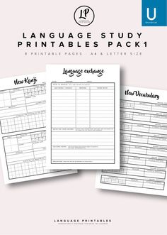 the language study printables pack includes two sheets, one for each student to use