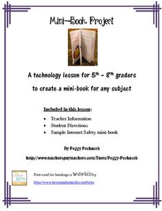 the front cover of a book with an image of a door and text that reads,'a technology lesson for 5 th grade students to create a mini - book for any subject